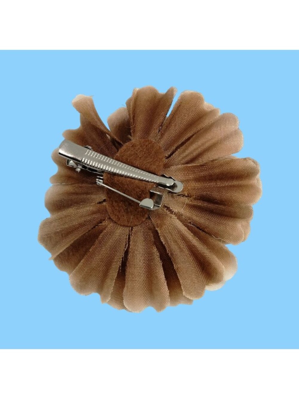 Brown Fabric Flower Hair Clips Brooch Boutonniere Lapel Pin Corsage Lot 2 - Picture 6 of 6